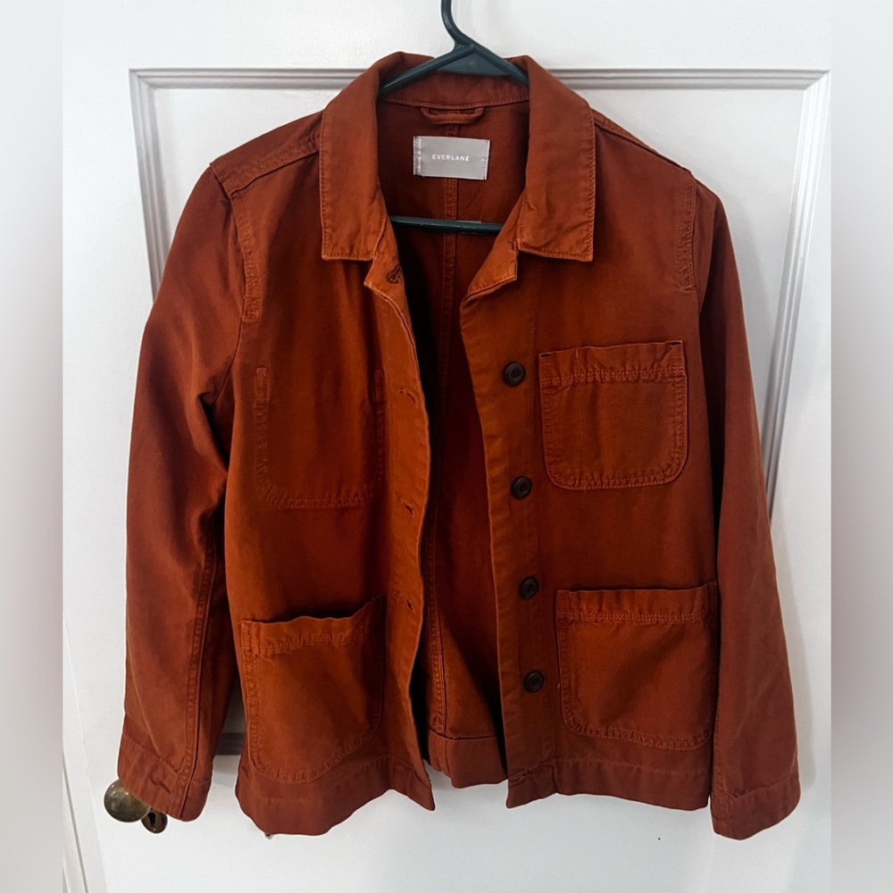 Everlane Cotton Chore Jacket Small Burnt Orange